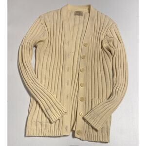 Vintage Sears Jr Bazaar Women's Size S Button-Down Cardigan Cream